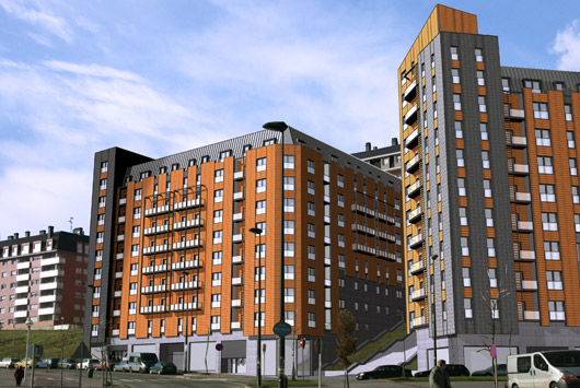 173 VPO Miribilla - Infografía 3D Vista general - ASGA Arquitectos Bilbao